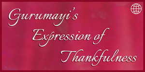 Gurumayi's Expression of Thankfulness