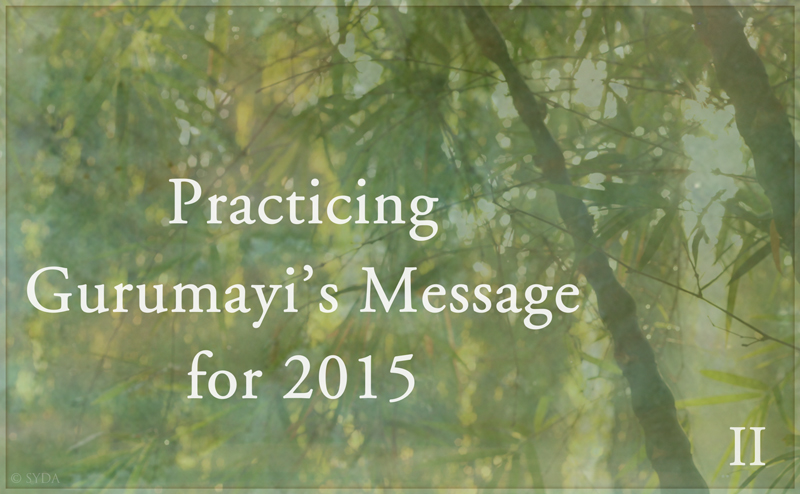 Practicing Gurumayi's Message