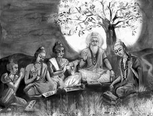 Illustration of Veda Vyasa and disciples