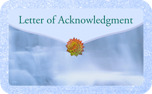 Engaging in Shanta Rasa - Letter of Acknowledgment