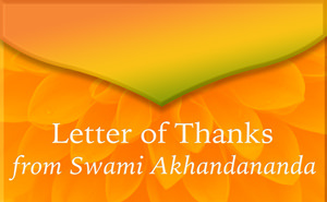 Letter of Thanks from Swami Akhandananda